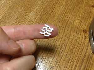 スナプナのカナロゴの切り出し。これを銀板に溶接します。